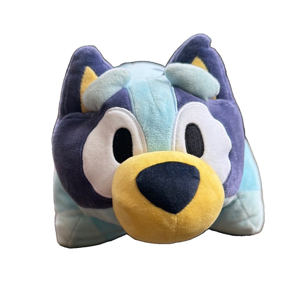 Pillow Pets Bluey Foldable Pillow Plush Puppy 17"x14" EUC Travel